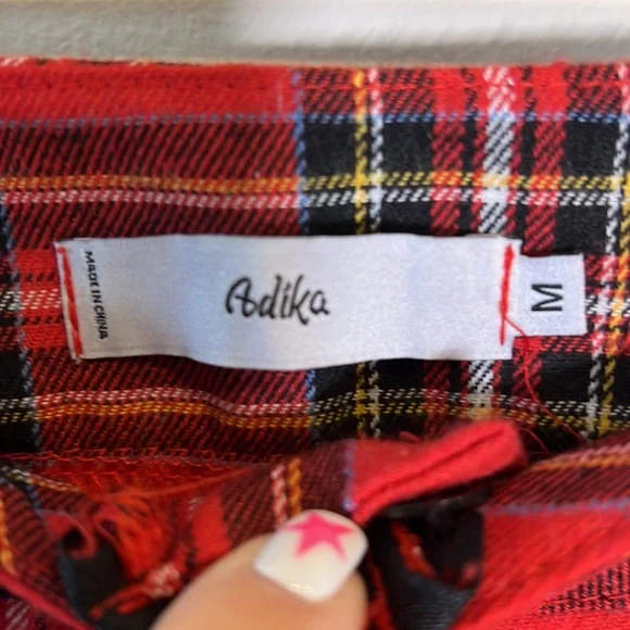 Adika Red Plaid Pants - Picture 3 of 5